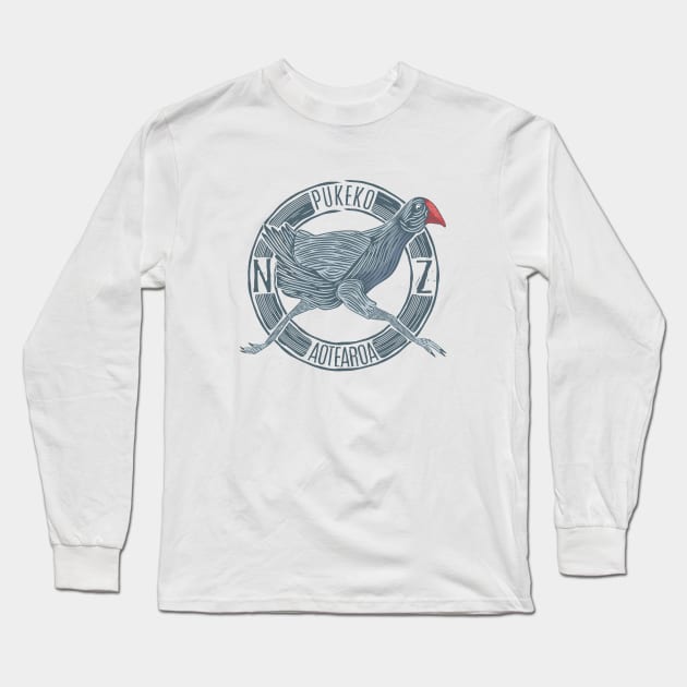 Pukeko NZ BIRD Long Sleeve T-Shirt by mailboxdisco